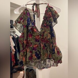 Parker Multicolor Floral Ruffle Blouse